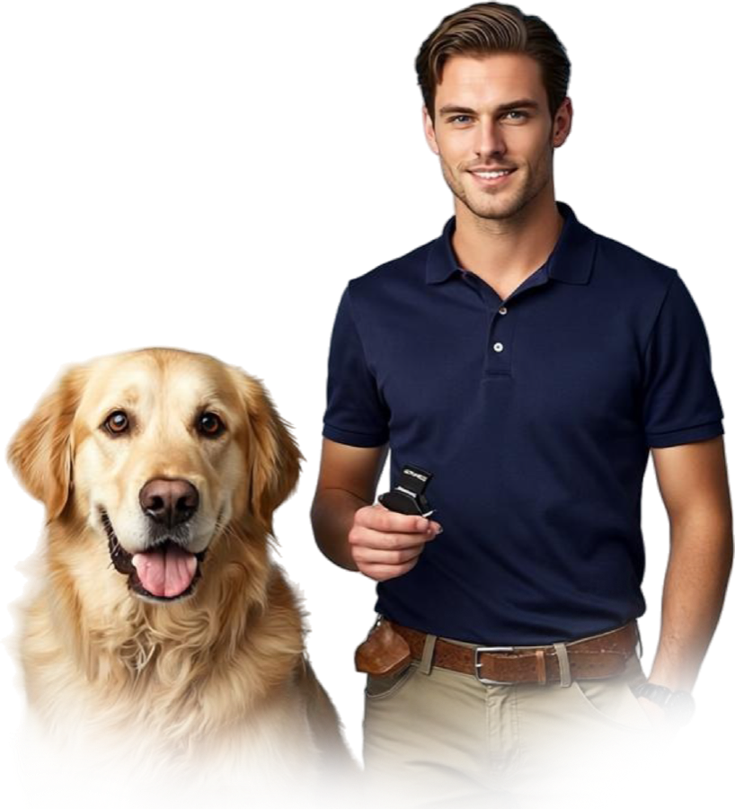 Jason with his golden retriever